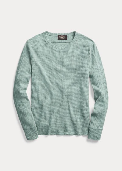 Playeras Ralph Lauren Hombre Verde Oliva - Waffle-Knit Crewneck - YNJSD5971